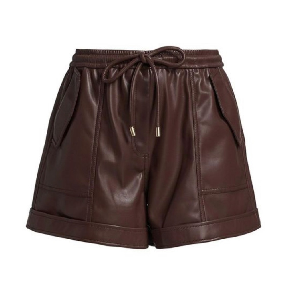 Jonathan Simkhai Doah Faux Leather Drawstring Shorts